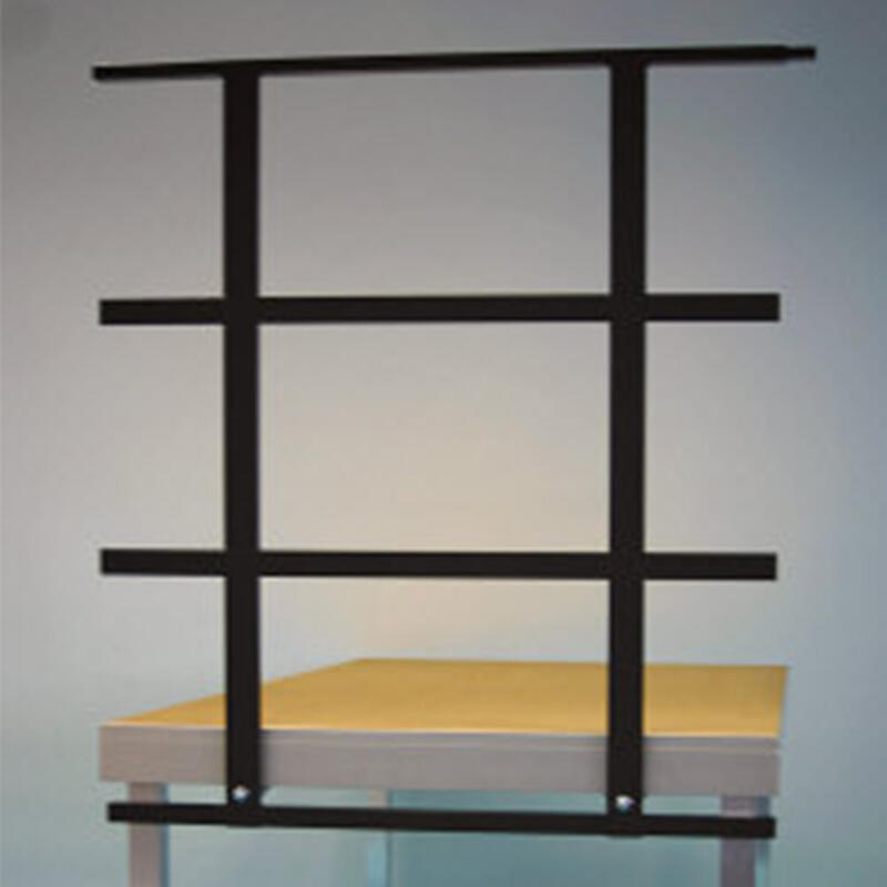 Podium leuning 1 x 1 meter met stabilisatiesteun en stoellijst