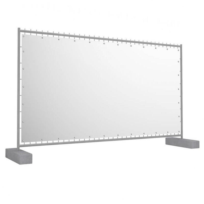 Spandoek nooduitgang LINKS op bouwhek